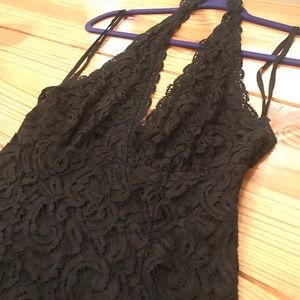 NWOT. Kimchi Blue. Black lace halter dress.